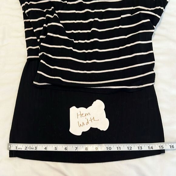 White House Black Market szXS black & white stripped long sleeve mini dress EUC - Picture 9 of 11